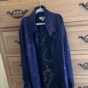 Purple and Blue Button-Up Shirt